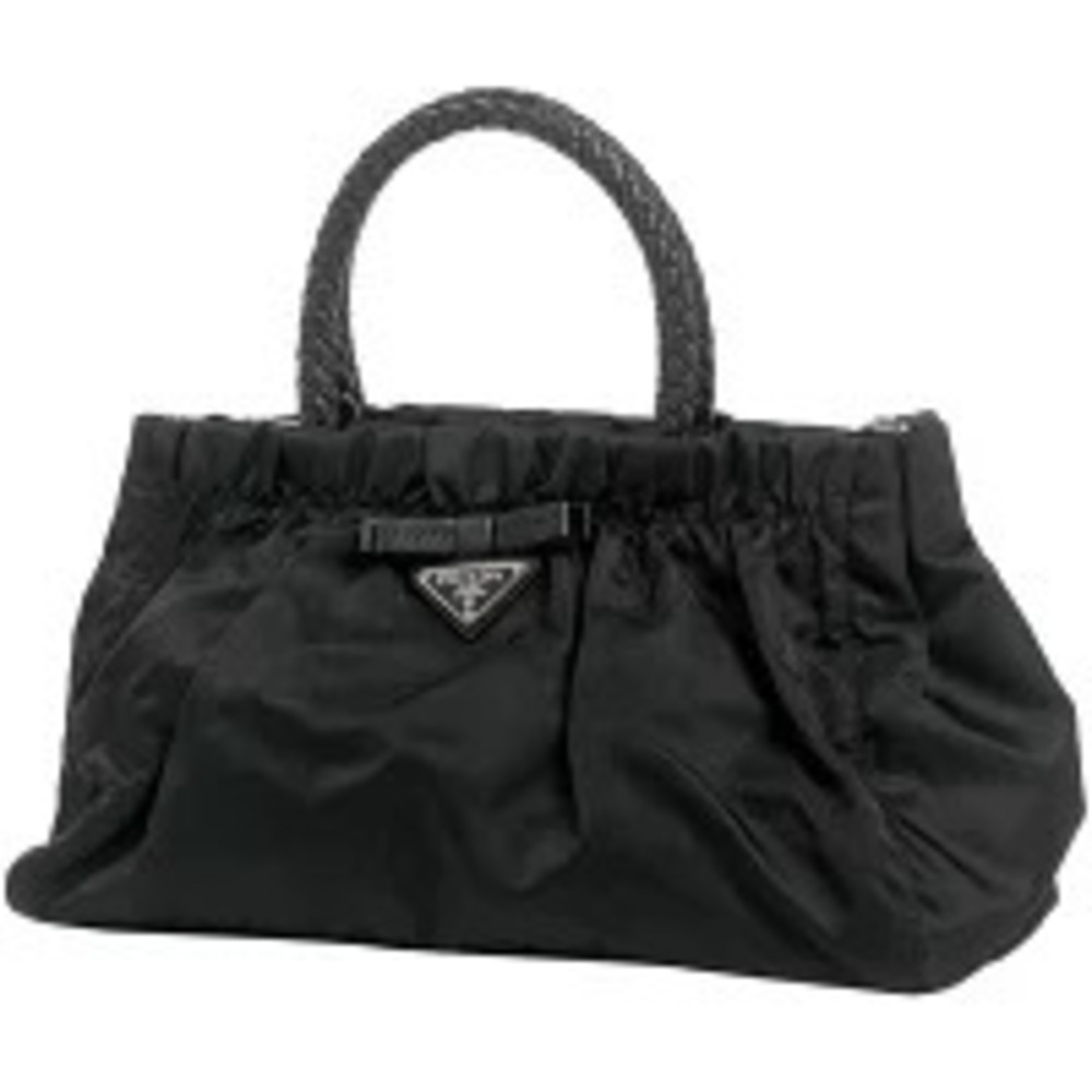 Prada Plate 2way Shoulder Bag Rion Nero Black